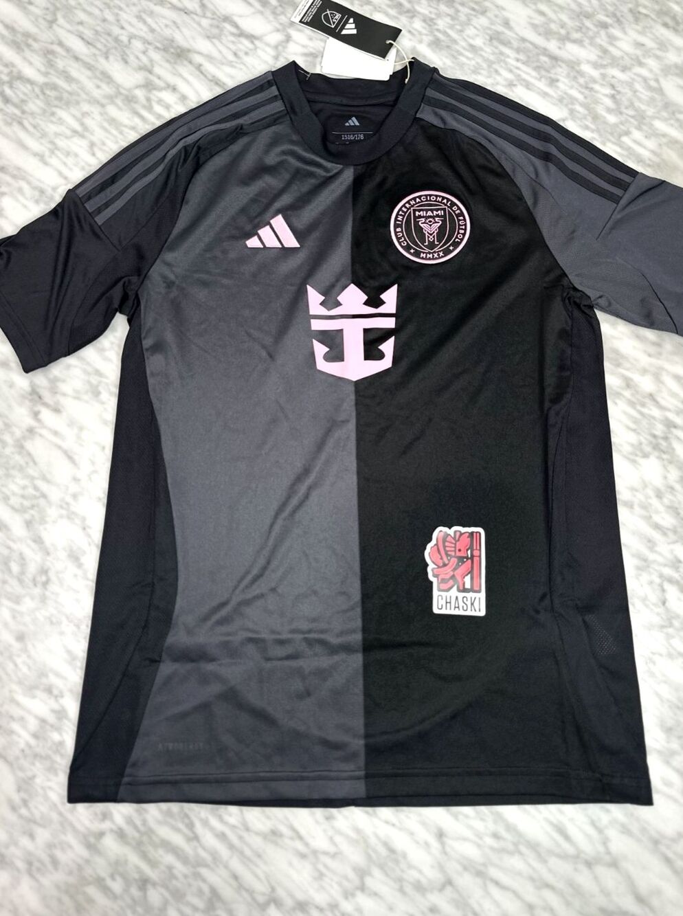 ADIDAS Inter Miami MLS Away Soccer Black Jersey women small soccer JI9121 NEW